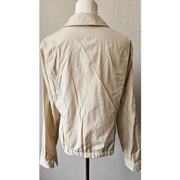 J. Crew Long Sleeve Full Zip‎ Windbreaker Jacket Women Size S Beige Lightweight - Picture 4 of 6